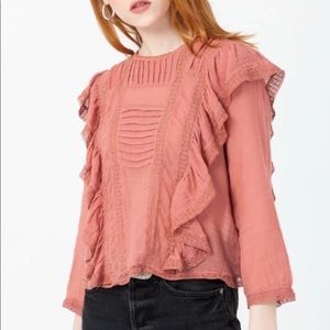 NWT free people jasmine victorian ruffle top large